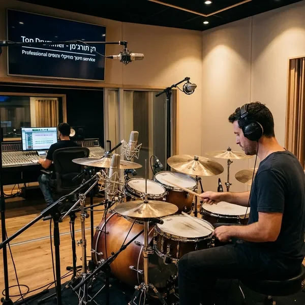 הקלטת תופים באולפן מקצועי עם ציוד הקלטה מתקדם