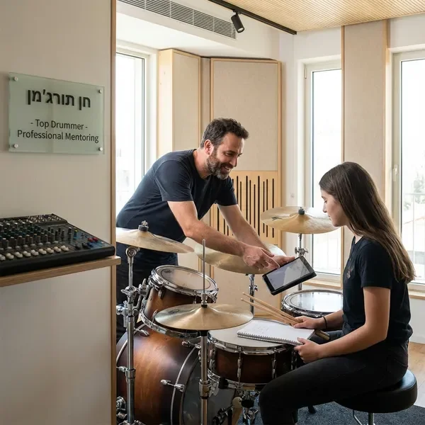 מפגש מנטורינג מקצועי עם מתופף מנוסה